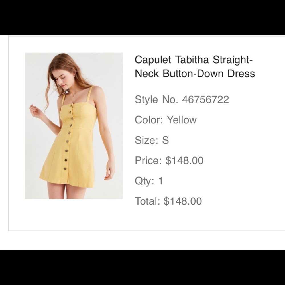 Yellow mini dress